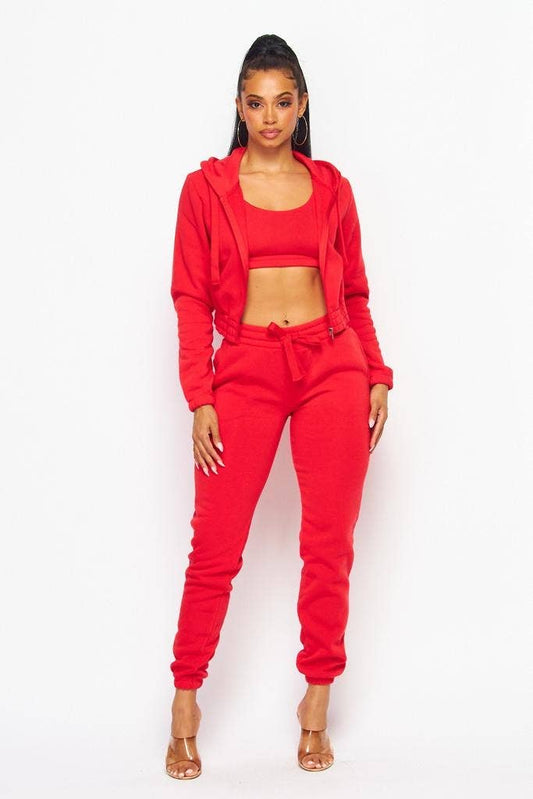 FLEECE 3 PC ZIP UP SWEATSUIT