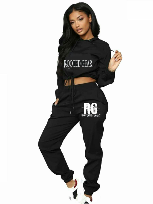 RG Crop Top Black Hoodie