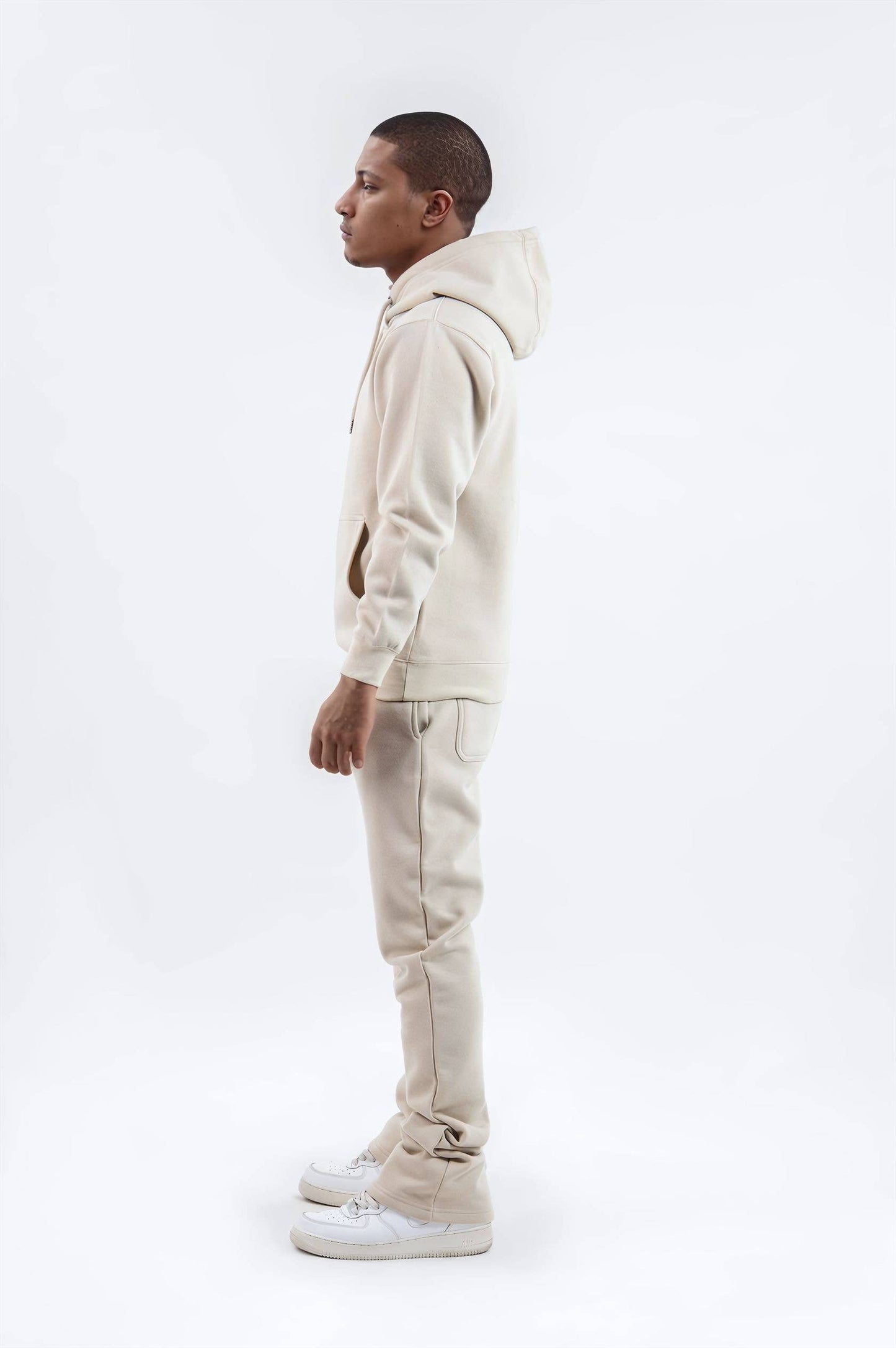 Cream Stacked Flare Sweatsuit