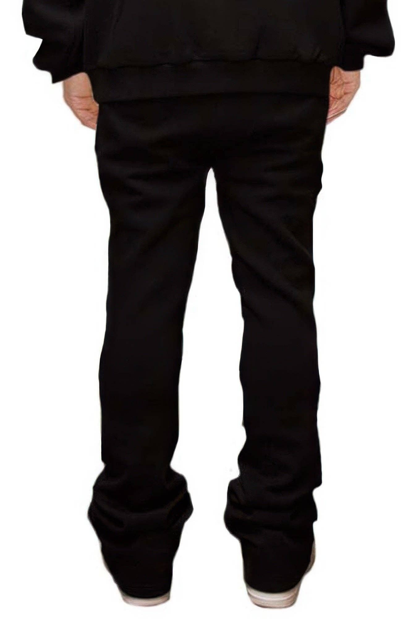 Men's Solid Stacked Flared Sweat Pants