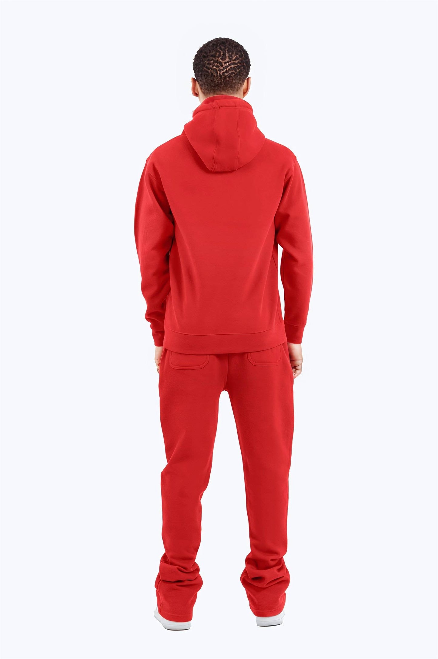 Red Stacked Flare Sweatsuit