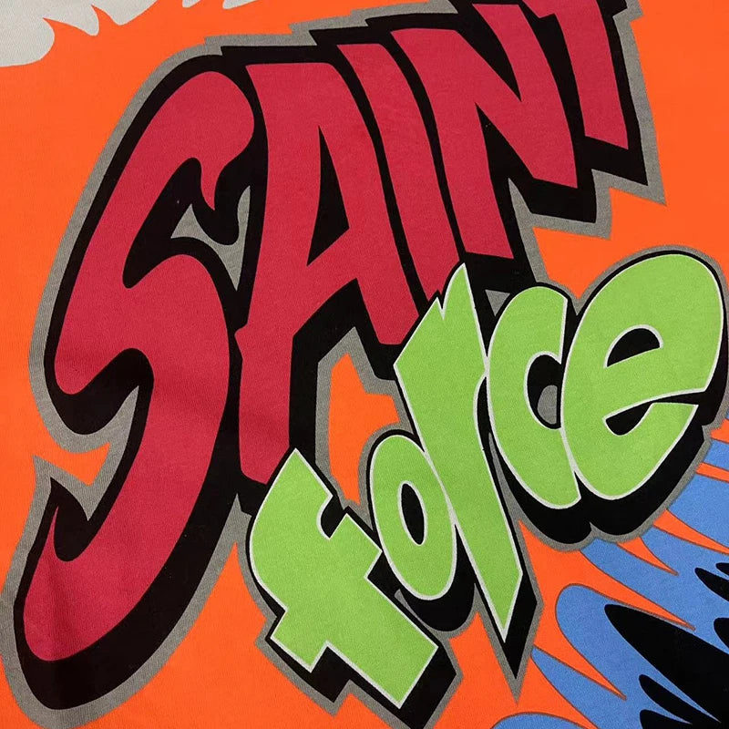 Saint Force Retro Racing Style Graffiti T Shirt