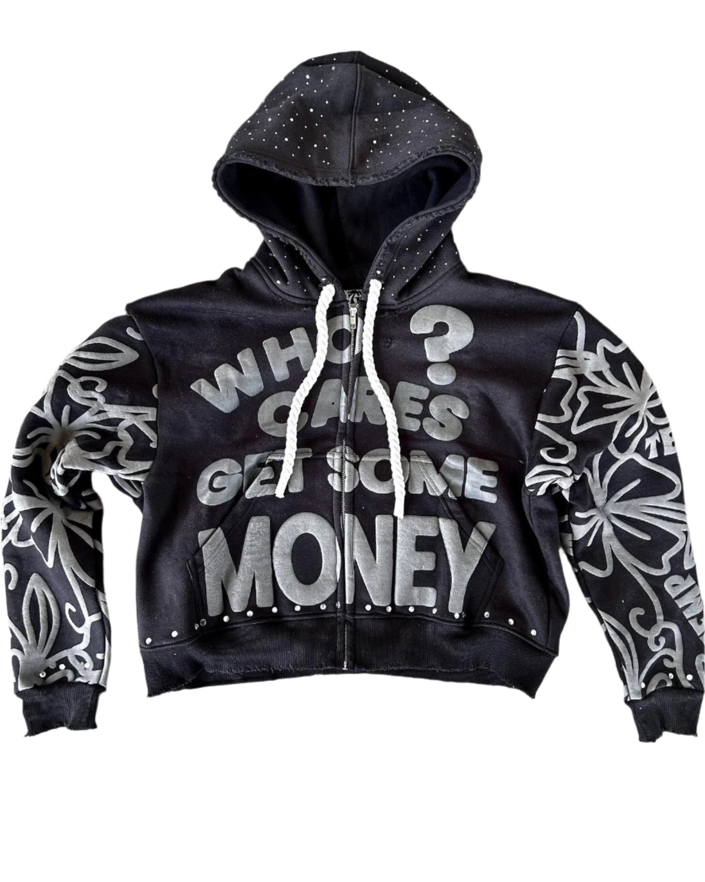 Who Cares Get Some Money Flare Hoodie