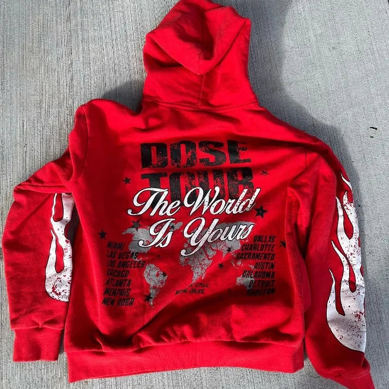 Dose Flame Printed Hoodie