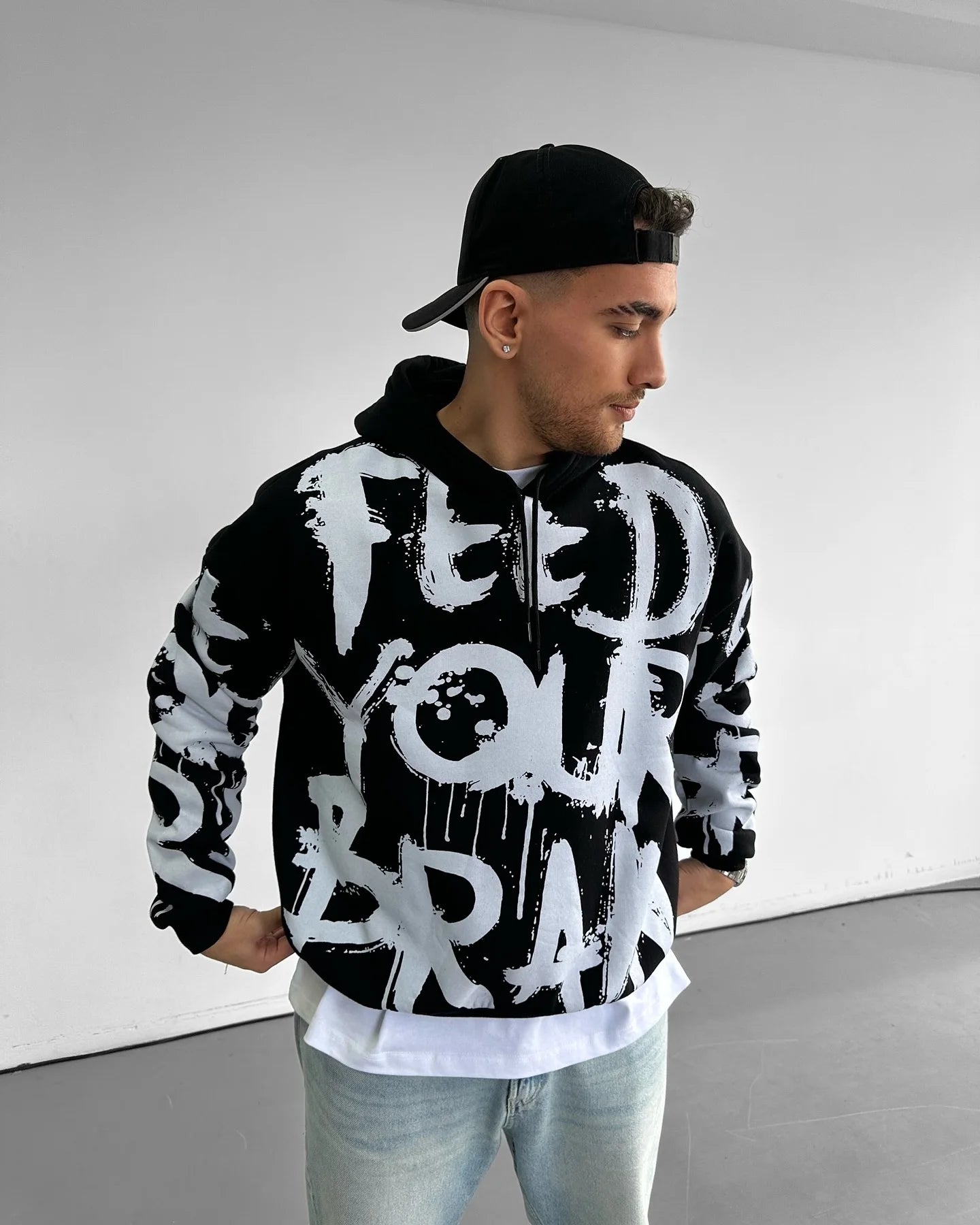 Graffiti Print Retro Hoodie