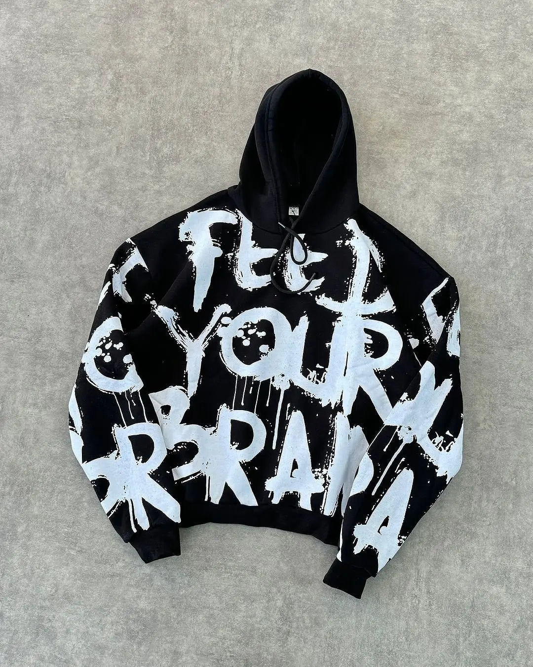 Graffiti Print Retro Hoodie