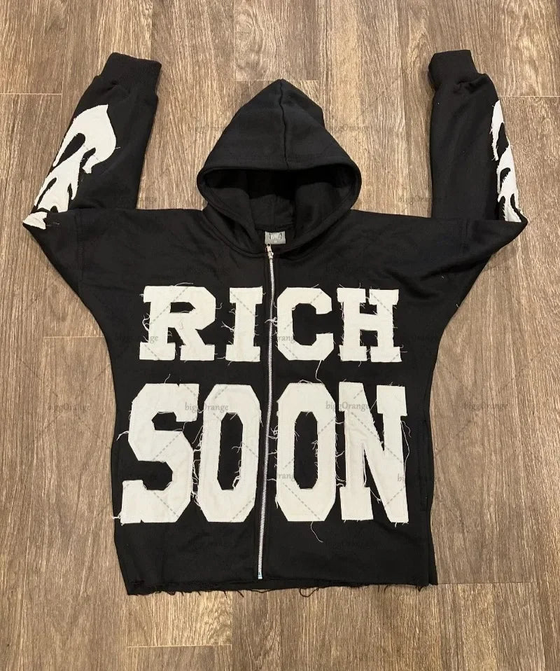 Rich Soon Embroidered Zipper Hoodie