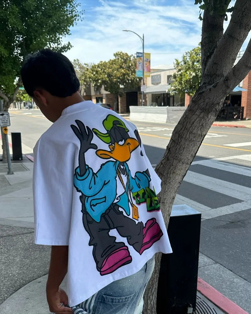 Oversized Cartoon Print T-Shirt