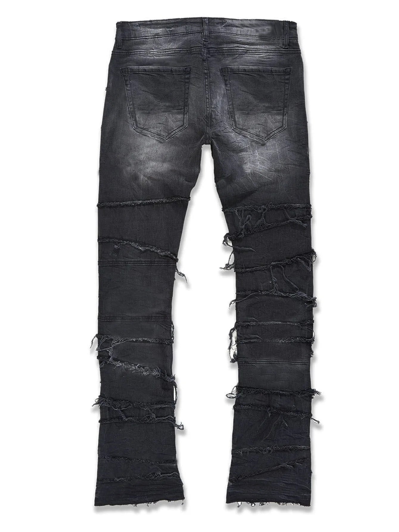 Stacked Spliced Ripped & Frayed Jeans