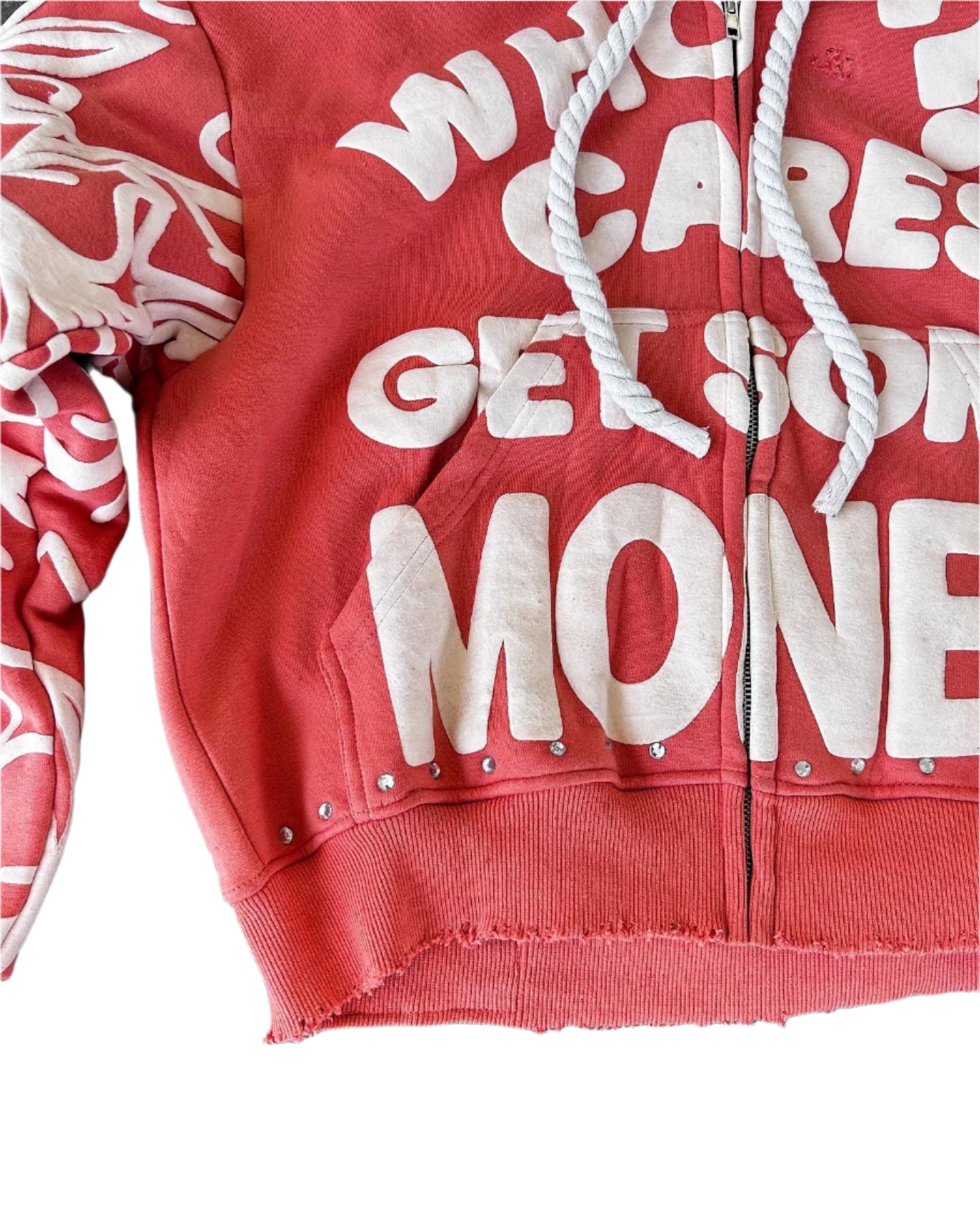 Who Cares Get Some Money Flare Hoodie