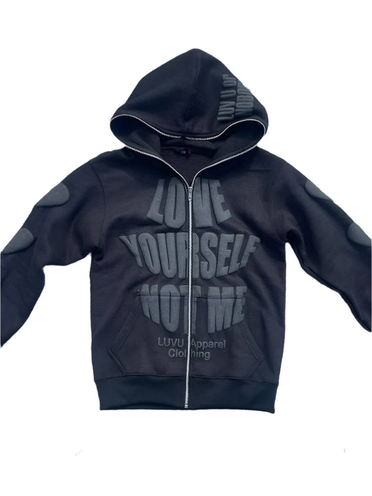 Love Yourself Not Me Full Zip Up Hoodie