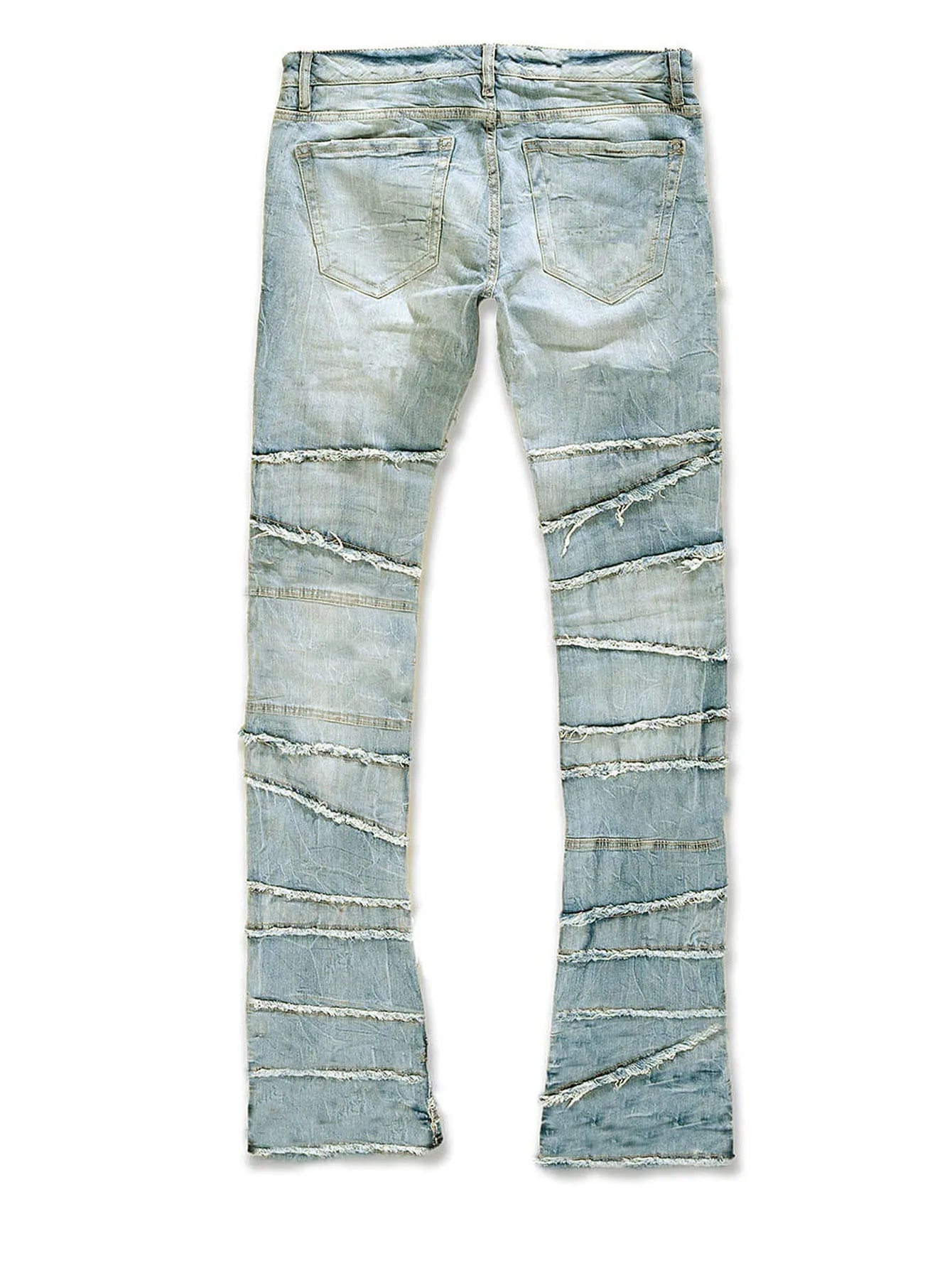 Stacked Spliced Ripped & Frayed Jeans