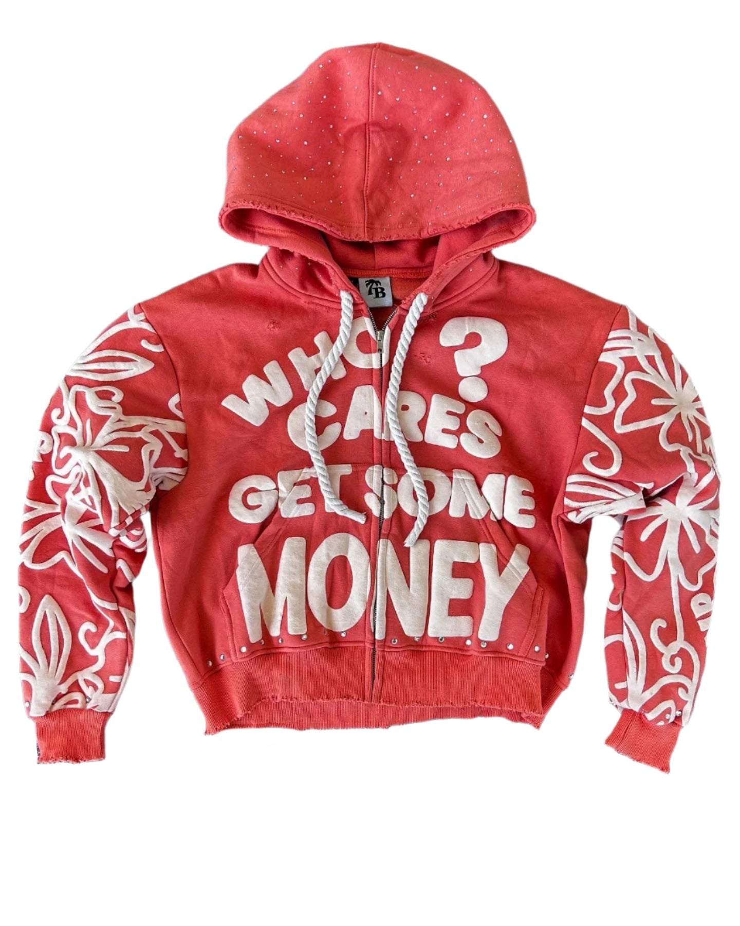 Who Cares Get Some Money Flare Hoodie