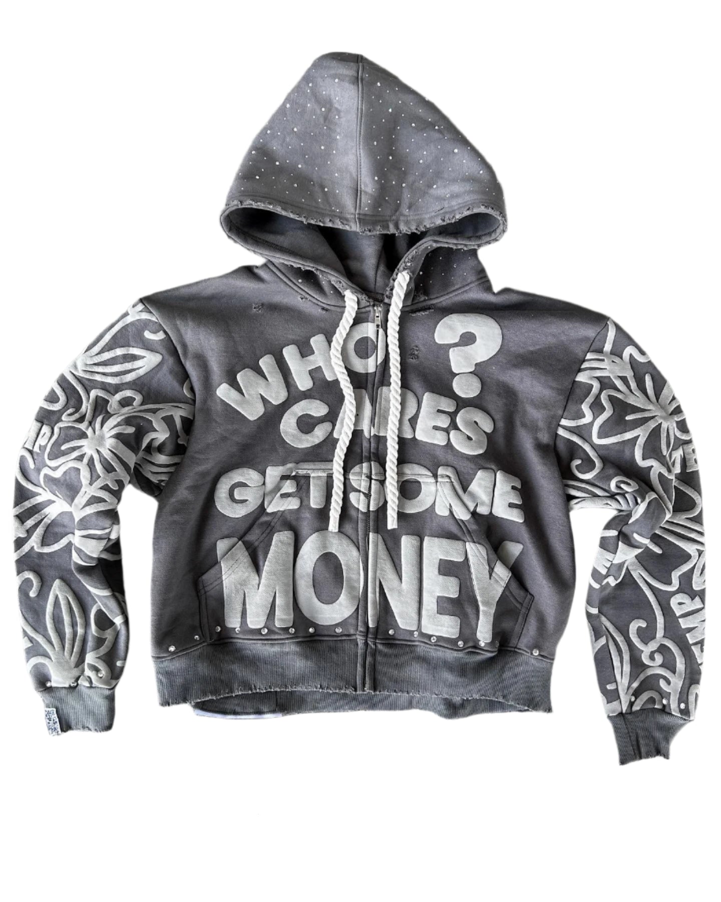 Who Cares Get Some Money Flare Hoodie