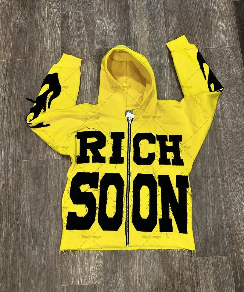 Rich Soon Embroidered Zipper Hoodie