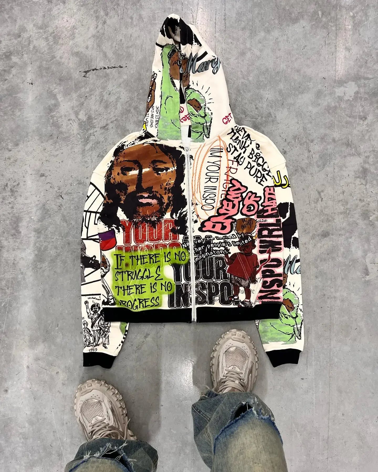 Graffiti Styled Flare Jogger and Hoodie