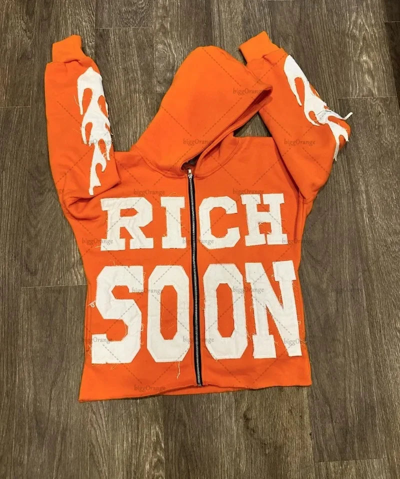 Rich Soon Embroidered Zipper Hoodie