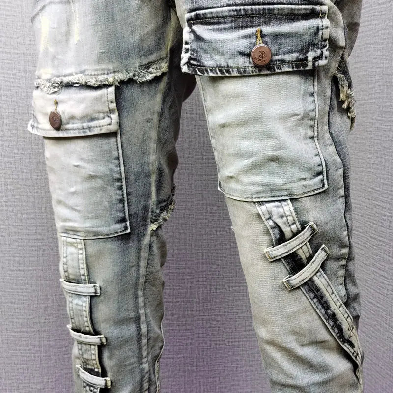 Skinny Fit Cargo Street Jeans