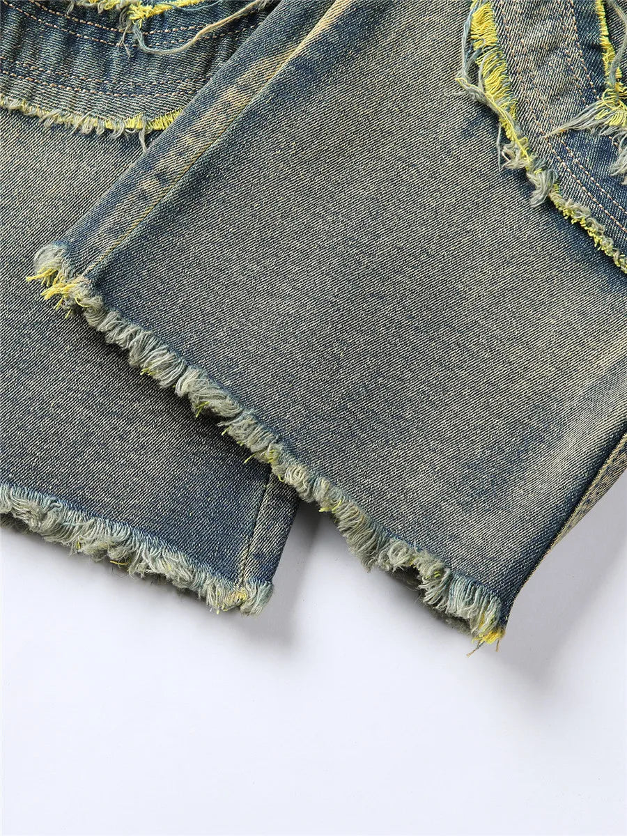 Casual Denim  Ripped Multi Pockets  Jeans