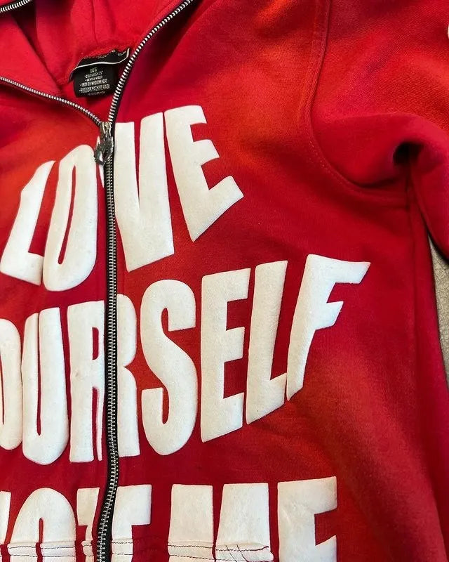 Love Yourself Not Me Full Zip Up Hoodie