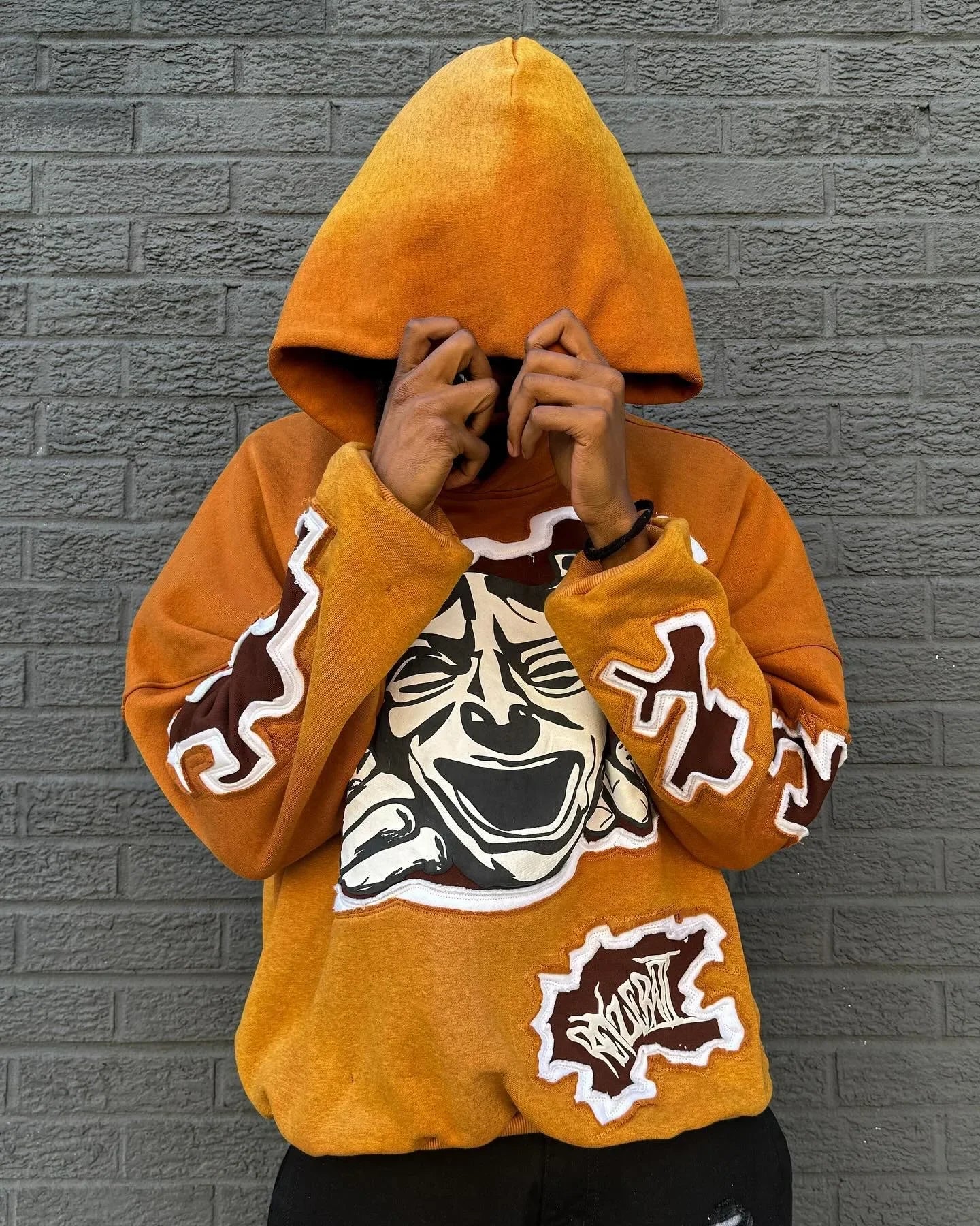 Cartoon Clown  Patch Embroidery Fashion Hoodie