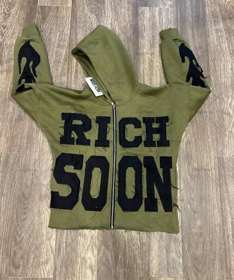 Rich Soon Embroidered Zipper Hoodie