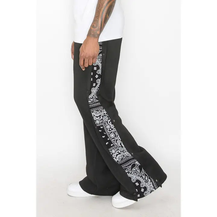 Flared Bandana Fleece Pants