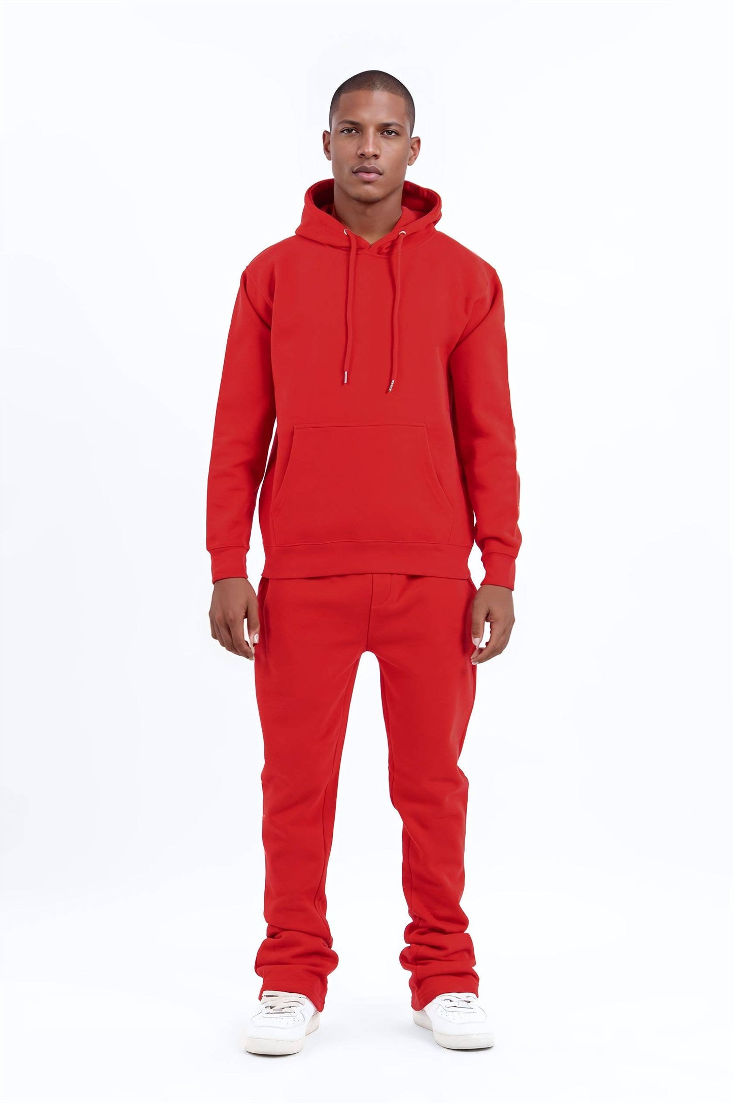 Red Stacked Flare Sweatsuit